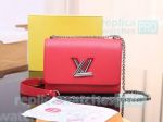 New Fashionable Replica L---V Twist Denim Red Leather Ladies Chain Shoulder Bag